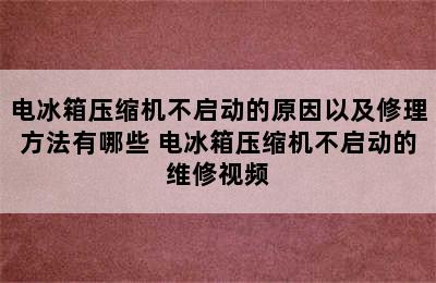 电冰箱压缩机不启动的原因以及修理方法有哪些 电冰箱压缩机不启动的维修视频